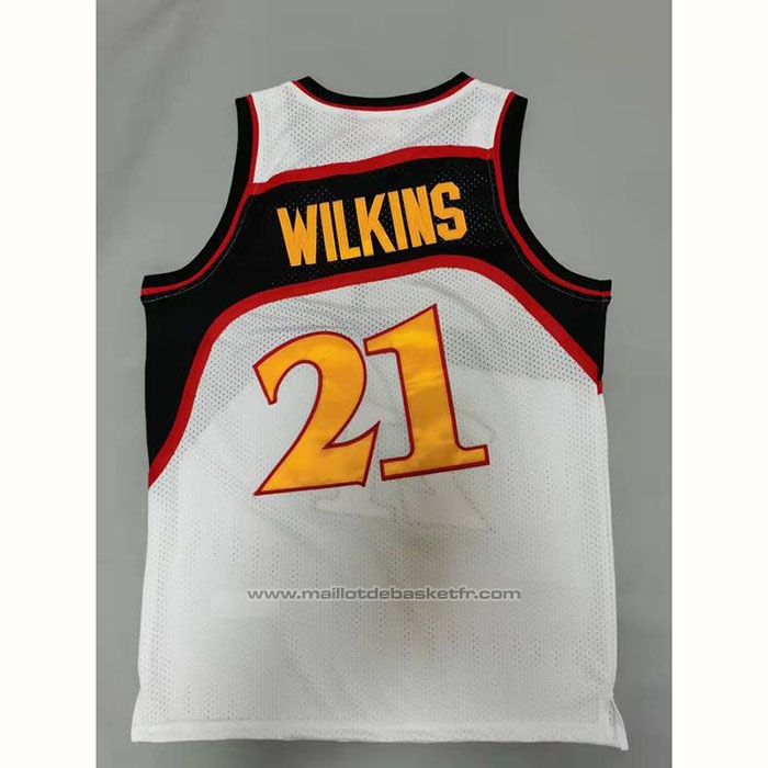 Maillot Atlanta Hawks Dominique Wilkins #21 Mitchell & Ness 1986-87 Blanc